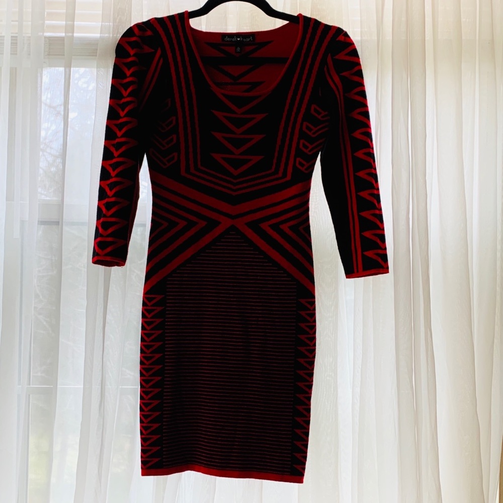 Red Knit Bodycon Dress